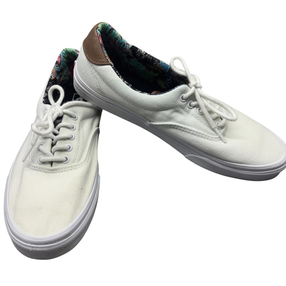 Vans Shoes Mens 11.5 Off The Wall Sneakers Beige/Floral (See Pics color bleed)